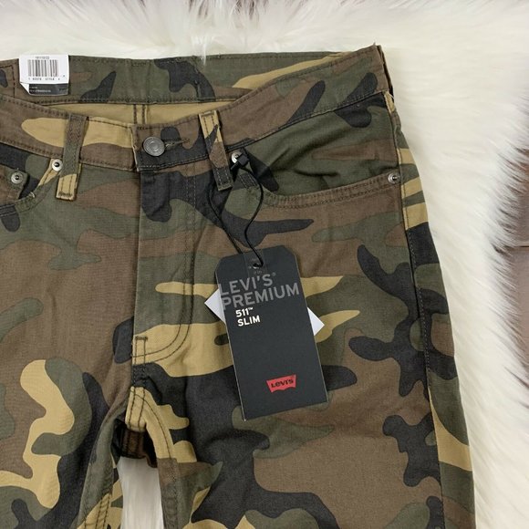 Levi's Green Camo 511 Men's Slim Pants Jeans - Picture 3 of 5